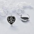 wholesale 925 Sterling Silver Black Onyx Heart Butterfly Drop Earrings For Women-0-1