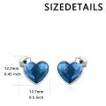 wholesale 925 Sterling Silver Red Heart Crystal Earrings Wholesale For Women And Girls-0-8