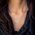 wholesale 925 Sterling Silver Lab-Grown Cubic Zirconia Bat Pendant Necklace for Women-0-1