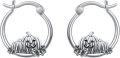 wholesale 925 Sterling Silver Halloween Jack-o'-Lantern Hoop Earrings-0-0