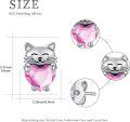 wholesale 925 Sterling Silver Pink Heart Cat Stud Earrings - Adorable Kitty  for Her-0-3