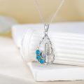 wholesale 925 Sterling Silver Turquoise Bohemian Cactus Pendant Necklace for Women Girls Gifts-0-2