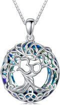 wholesale Sterling Silver Crystal Tree of Life Necklace Celtic Knot Jewelry for Women-0-42