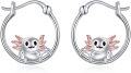 wholesale 925 Sterling Silver Hypoallergenic Axolotl Hoop Earrings for Women Girls Minimalist Cute Animal -0-0