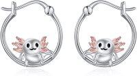 wholesale 925 Sterling Silver Hypoallergenic Axolotl Hoop Earrings for Women Girls Minimalist Cute Animal -Axolotl 2