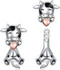wholesale 925 Sterling Silver Cow Heart Stud Earrings for Women Girls Gifts Jewelry 4 Pcs Set-0-0