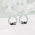wholesale 925 Sterling Silver Panda Bear Hoop Earrings - Adorable Gift for Her-0-2