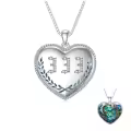 TOUPOP Sterling Silver Abalone Angel Number Necklace 000-999-0-0