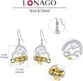 wholesale 925 Sterling Silver Heart-Shaped Tiger Dangle Earrings with Cubic Zirconia and Enamel Accents-0-2