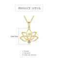 wholesale 14k Gold Lotus Pendant With Lab Diamond And Om Symbol Necklace-0-3