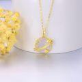 wholesale 14K Gold Mother-of-Pearl Crescent & Stars Pendant Necklace for Women-0-3
