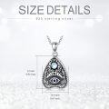 wholesale 925 Sterling Silver Evil Eye Moonstone Cremation Pendant Necklace for Ashes Keepsake Jewelry-0-2