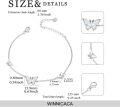 wholesale TOUPOP Sterling Silver Butterfly Bracelet Anklet Created Opal Butterfly Jewelry Gifts For Women Birthday Christmas Day Gifts -0-2