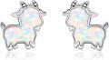 wholesale 925 Sterling Silver Opal Studs - Goat Shape  for Women Girls Mother's Day Present-0-0