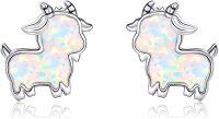 wholesale 925 Sterling Silver Opal Studs - Goat Shape  for Women Girls Mother's Day Present-Opal Goat-Opal Goat