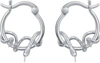 wholesale 925 Sterling Silver Snake Hoop Earrings - Unique Gift for Her-Snake