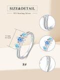 wholesale TOUPOP Sea Turtle Ring Blue Opal 925 Silver Rings For Women Sterling Silver Ocean Rings Jewelry Gift For Mother Christmas -0-4
