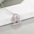 TOUPOP Sterling Silver Necklace with Stones Hummingbird Pendant Flower Bird Animal Jewelry Gifts for Women-0-4