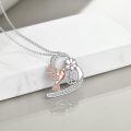 TOUPOP Sterling Silver Necklace with Stones Hummingbird Pendant Flower Bird Animal Jewelry Gifts for Women-0-4