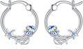 wholesale 925 Sterling Silver Blue Starfish and Jellyfish Hoop Earrings for Women-0-0