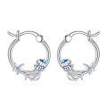wholesale 925 Sterling Silver Blue Starfish and Jellyfish Hoop Earrings for Women-0-0