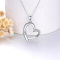 wholesale Sterling Silver Moissanite Heart Necklace for Women 18 +2 Chain-0-7