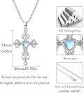 wholesale  Sterling Silver Moonstone Birthstone Irish Cross Pendant Necklace for Women -0-4