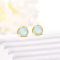 wholesale 14K Gold Opal Round Stud Earrings Wholesale for Women - 8mm Pearls and Stones  Set-0-4