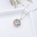 wholesale 925 Sterling Silver Mom Pendant with Rose Gold Flowers and Blue Crystal Birthstone Necklaces for Women Girls Mothers Day Gift-0-3