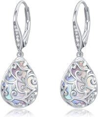 wholesale 925 Sterling Silver 12 Birthstone Trendy Dangle Earrings for Women Teens-02-Moonstone