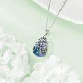wholesale 925 Sterling Silver Butterfly & Flower Design Abalone Shell Pendant Necklace-0-3