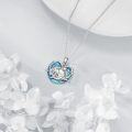 wholesale 925 Sterling Silver Shark Heart Wave Pendant Necklace for Women-0-3
