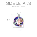 TOUPOP Sterling Silver Purple Crystal Forever Love Heart Pendant Necklace-0-4