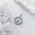 wholesale 925 Sterling Silver Moonstone Owl Crescent Moon Pendant Necklace for Women-0-4