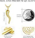 wholesale 925 Sterling Silver Plated Gold  Italian Horn Pendant Luck Charm Necklace 24 Chain-0-3