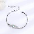 wholesale 925 Sterling Silver Moonstone Flower Charm Bracelet with Blue Topaz and Celtic Knot Design-0-3