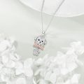 wholesale 925 Sterling Silver Dog Bone Paw Print Pendant Necklace for Women Girls Gifts-0-2