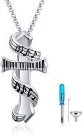 wholesale 925 Sterling Silver Music Note & Piano Keys Cremation Keepsake Pendant Necklace-0-0