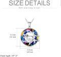 wholesale 925 Sterling Silver Rainbow Crystal Sloth Pendant Necklace Gift for Women-0-10