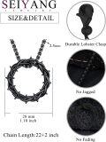 wholesale 925 Sterling Silver Crown of Thorns Necklace with Black Spikes Pendant Amulet s (with Gift Box) -0-1