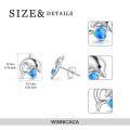 wholesale 925 Sterling Silver Dolphin Heart Opal Stud Earrings-0-3