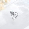 wholesale 925 Sterling Silver Nickel-Free Dinosaur Ring for Women, Lead-Free Hypoallergenic Adjustable Size 7-9, Cute Dino Jewelry Gift-0-1