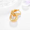 wholesale Gold-Plated 925 Sterling Silver Etched Floral Huggie Hoop Earrings for Women-0-4