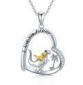 wholesale 925 Sterling Silver Dinosaur Pendant Necklace Wholesale Love You Forever-0-0