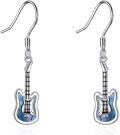 wholesale 925 Sterling Silver Electric Guitar Drop Earrings for Women Girls Music Lover Gifts-0-0