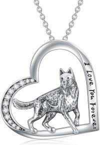 wholesale 925 Sterling Silver German Shepherd Necklace Hypoallergenic Gift for Women Dog Lovers-german shepherd