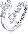 wholesale 925 Sterling Silver Synthetic Opal Adjustable Faith Cross Mustard Seed Ring for Women, Gift for Mom Wife Sister, Hypoallergenic-0-0