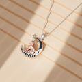 wholesale 925 Sterling Silver Lion Moon Pendant Necklace for Women Girls Friendship-0-2