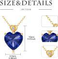 wholesale 14K Gold 3Ct Heart Cut Created Birthstone Love Heart Necklace for Women-0-5