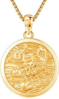 wholesale Sterling Silver Unisex Zodiac Necklace Constellation Pendant Horoscope Jewelry Gift-10-Scorpio (C-Gold Oct.23- 23-Nov. 21)